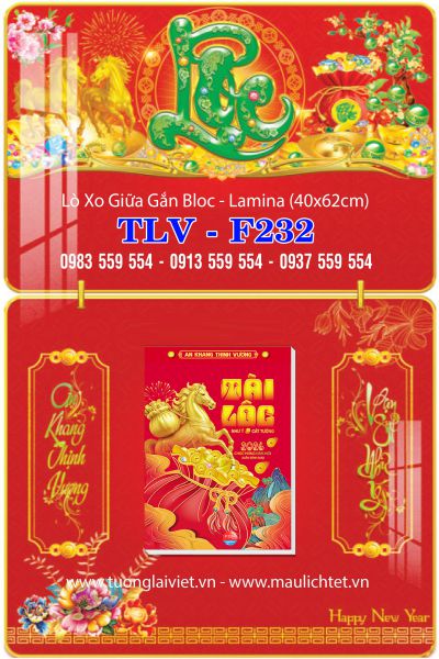 Bìa Lịch gập laminate Chữ Lộc