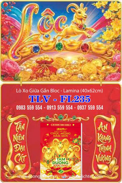 Bìa Lịch gập laminate Khai Xuân Khởi Lộc