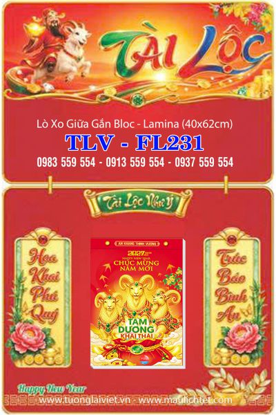 Bìa Lịch gập laminate Xuân Tài Lộc