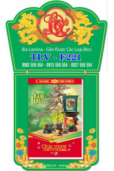 Lịch bloc laminate Bìa Xanh Lá